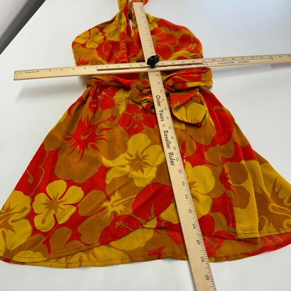 Faithful The Brand Dress Womens 8 Orange Odette Floral Print Mini - Picture 8 of 12